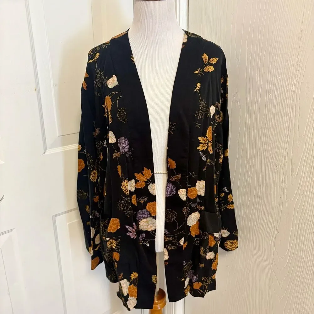 Free People Wrap It Up Floral Jacket Kimono F3 - Picture 2 of 9